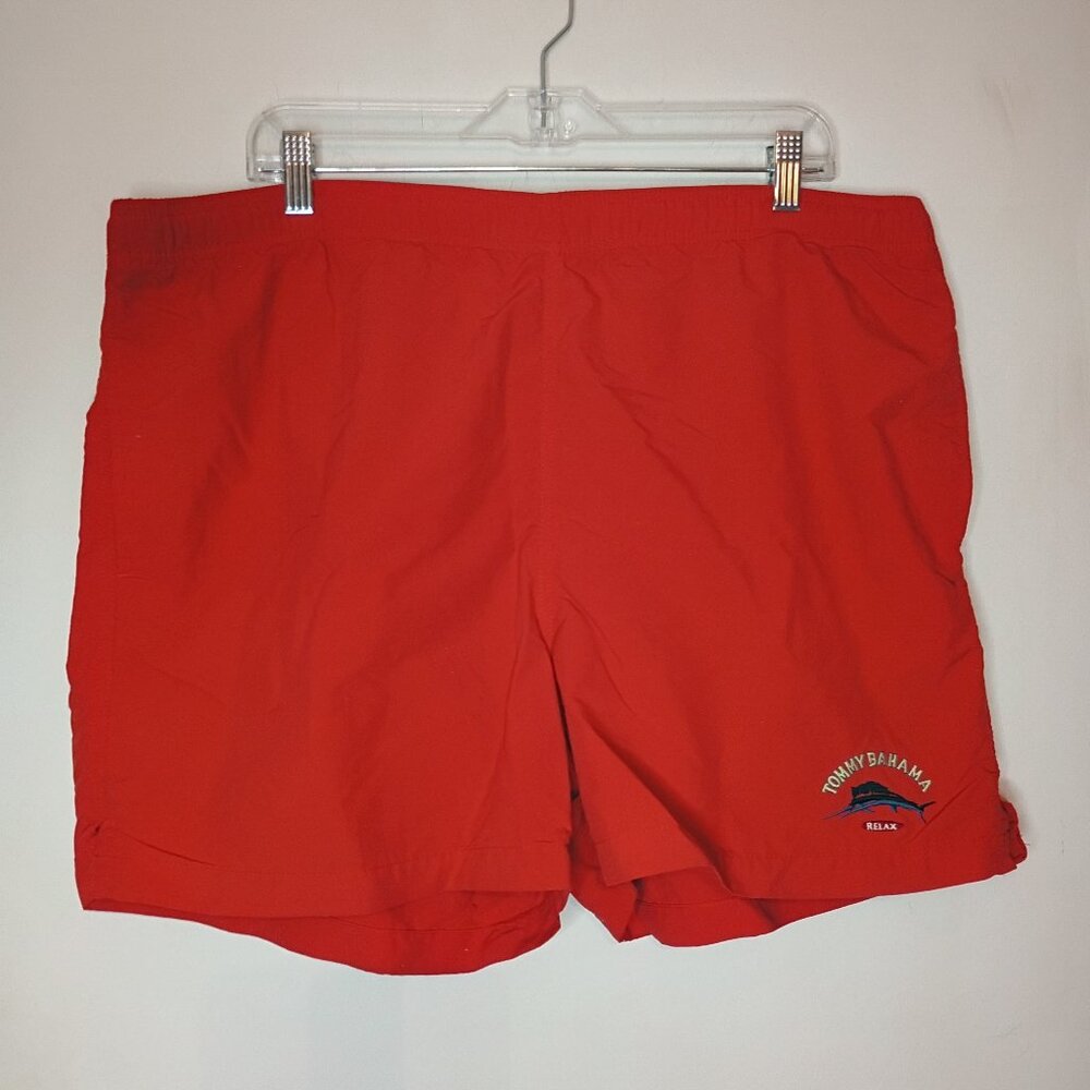Vintage Tommy Bahama Men's Relax Lined Swim Trunks Red Size Large